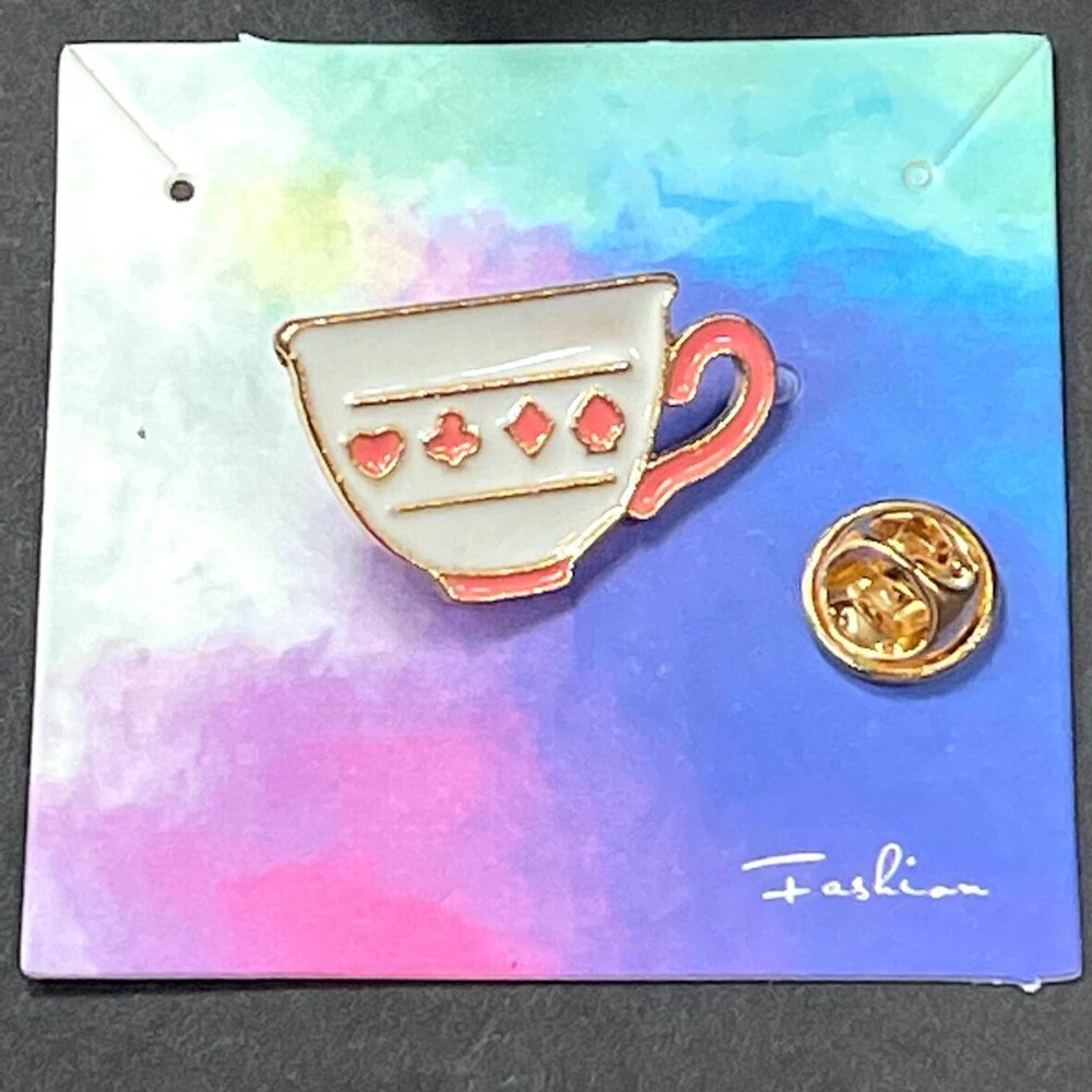 Alice Wonderland Lapel Pin Tea Cup Jewelry Accessories Brooch Badge Gift Pin